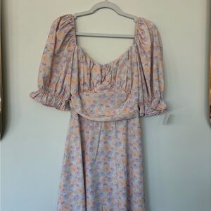 Boohoo Pastel Floral Long Sleeve Dress